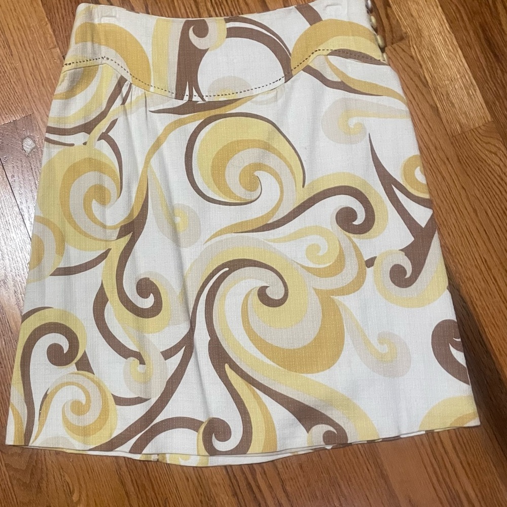 Anthropology retro print mini skirt